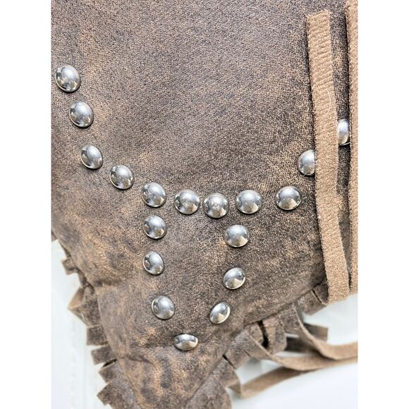 Western Faux Leather Suede Like Studded Pillows 18x18" - Picture 5 of 14